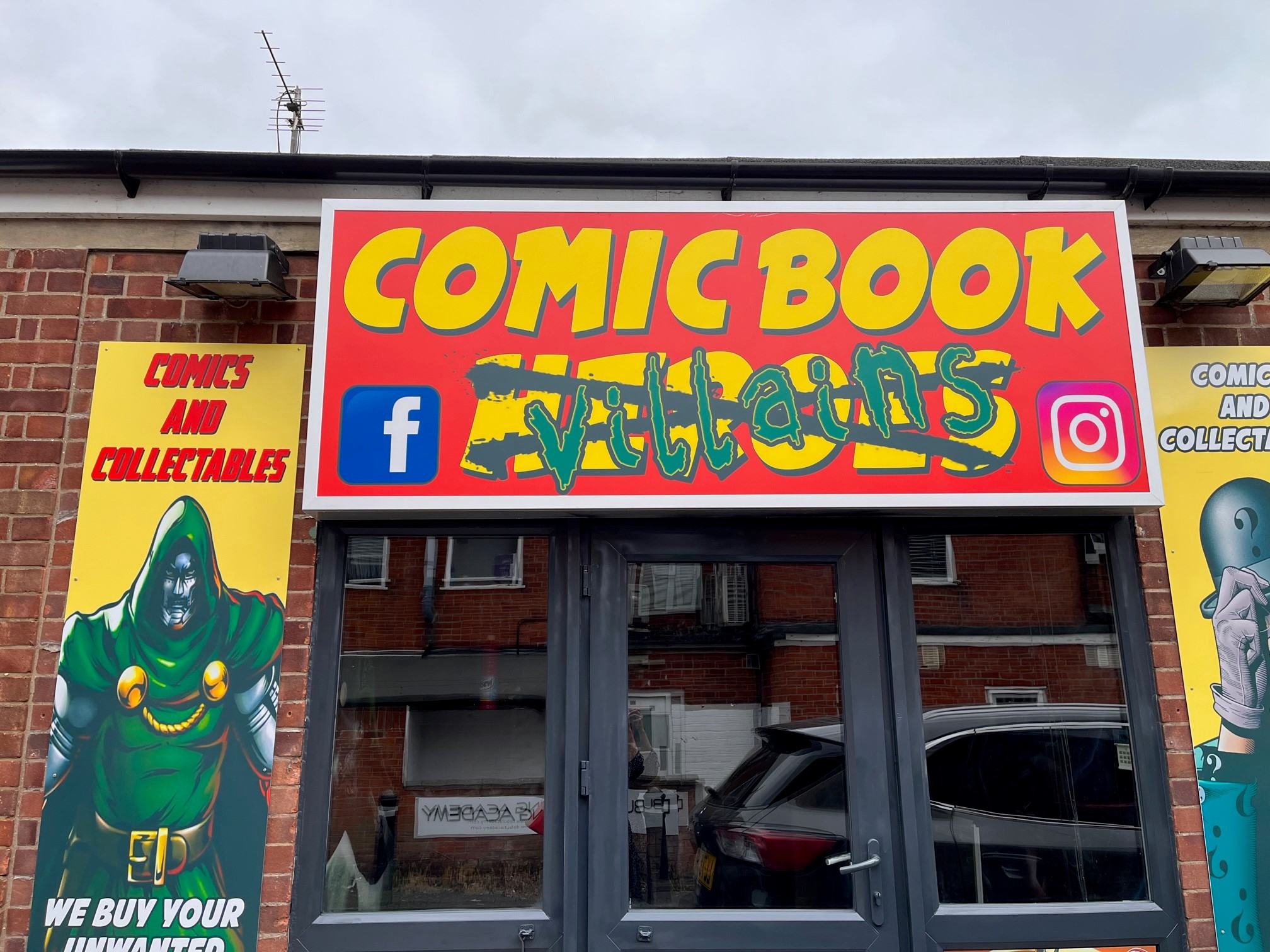 Comic book villains storefront