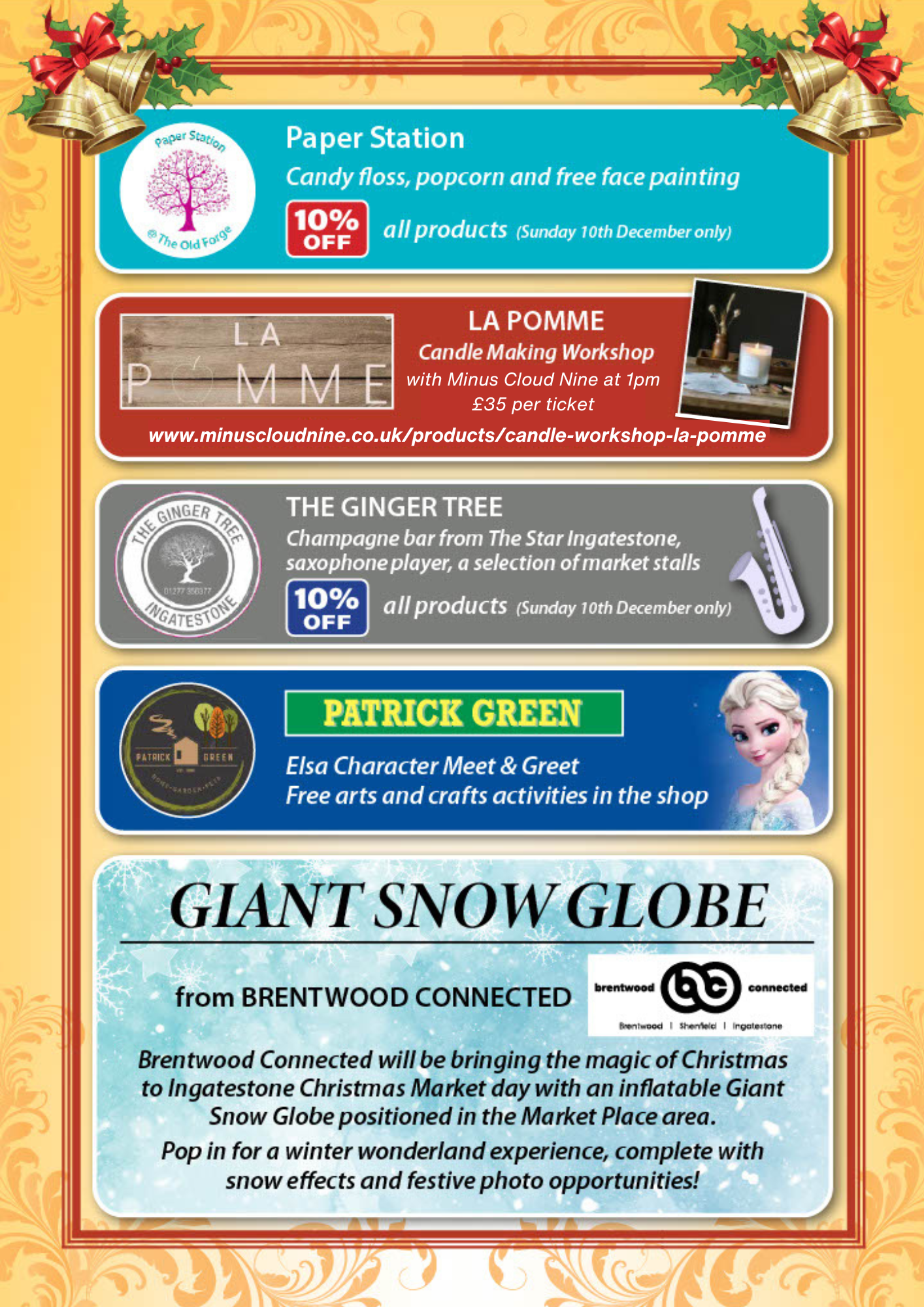 Page 2 of the Ingatestone Christmas Market flyer