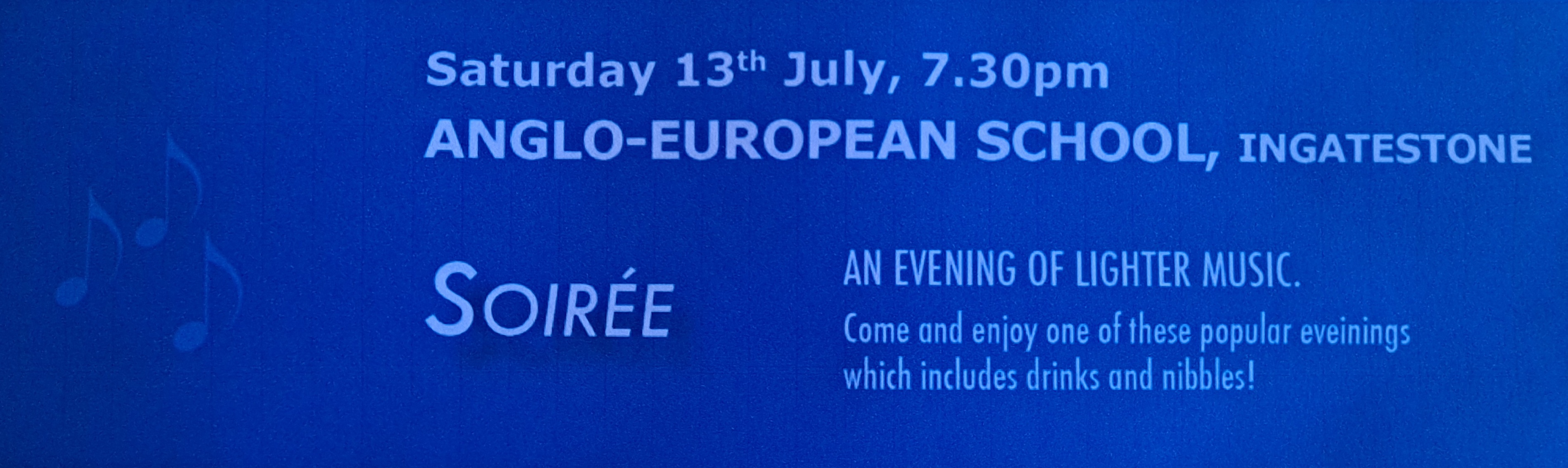 Anglo European Soiree pre-flyer alert