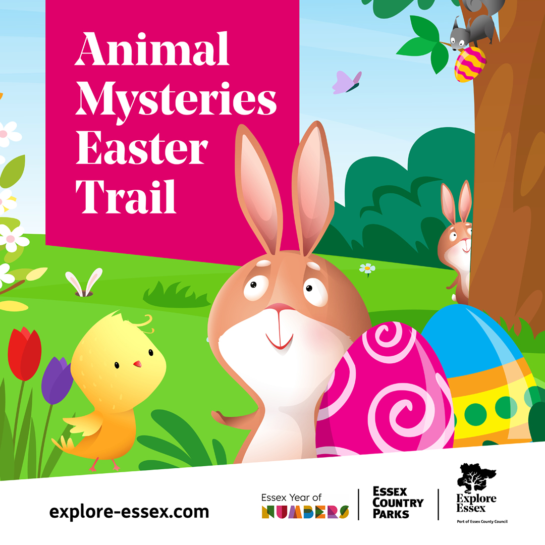 Image promoting the Animal Mysteries Easter Trail at Essex Country Parks