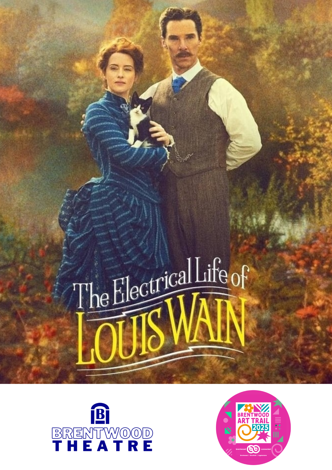Image promoting The Electrical Life of Louis Wain, a film being shown at Brentwood Theatre during the Brentwood Art Trail.