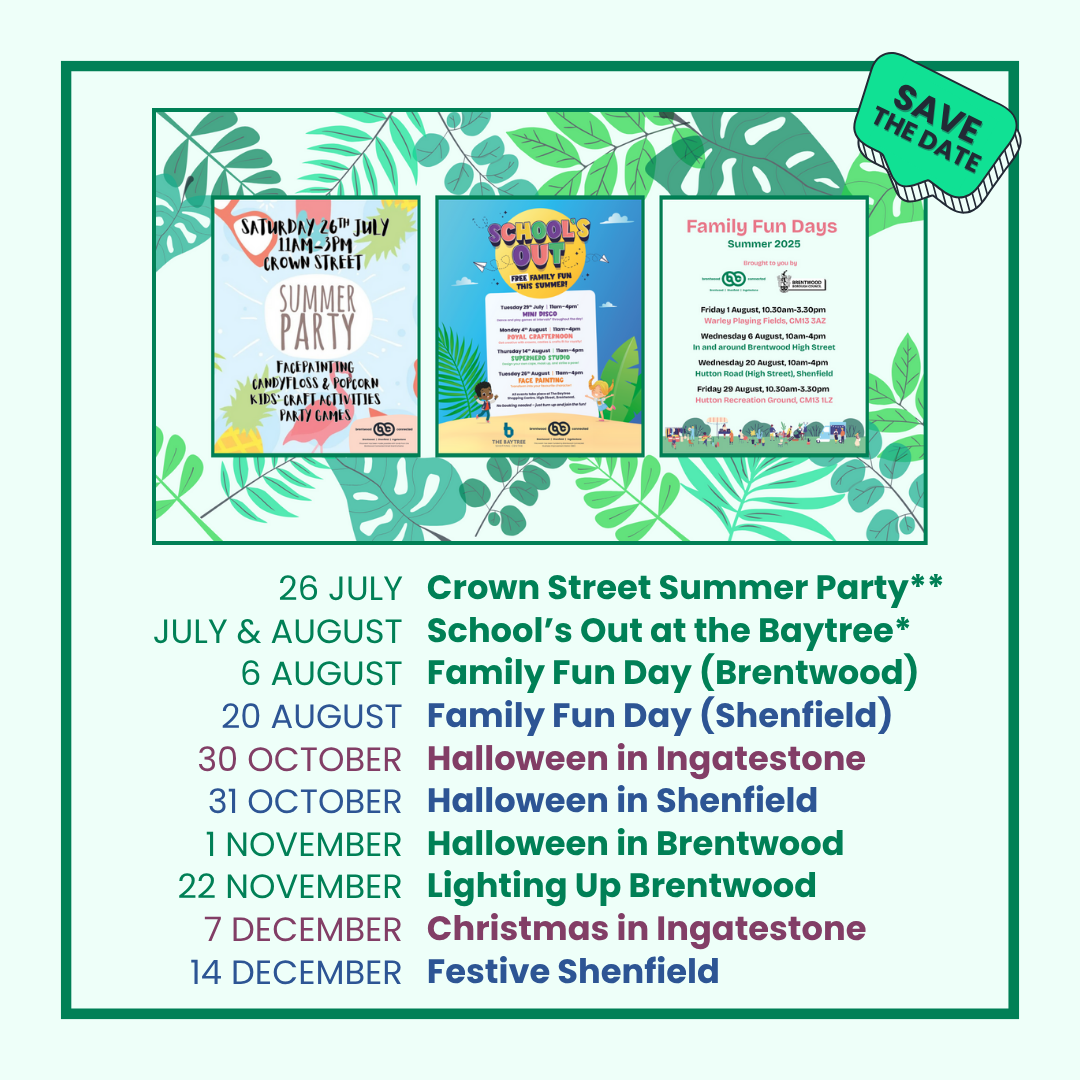 Image showing upcoming Brentwood Connected 2025 event dates.