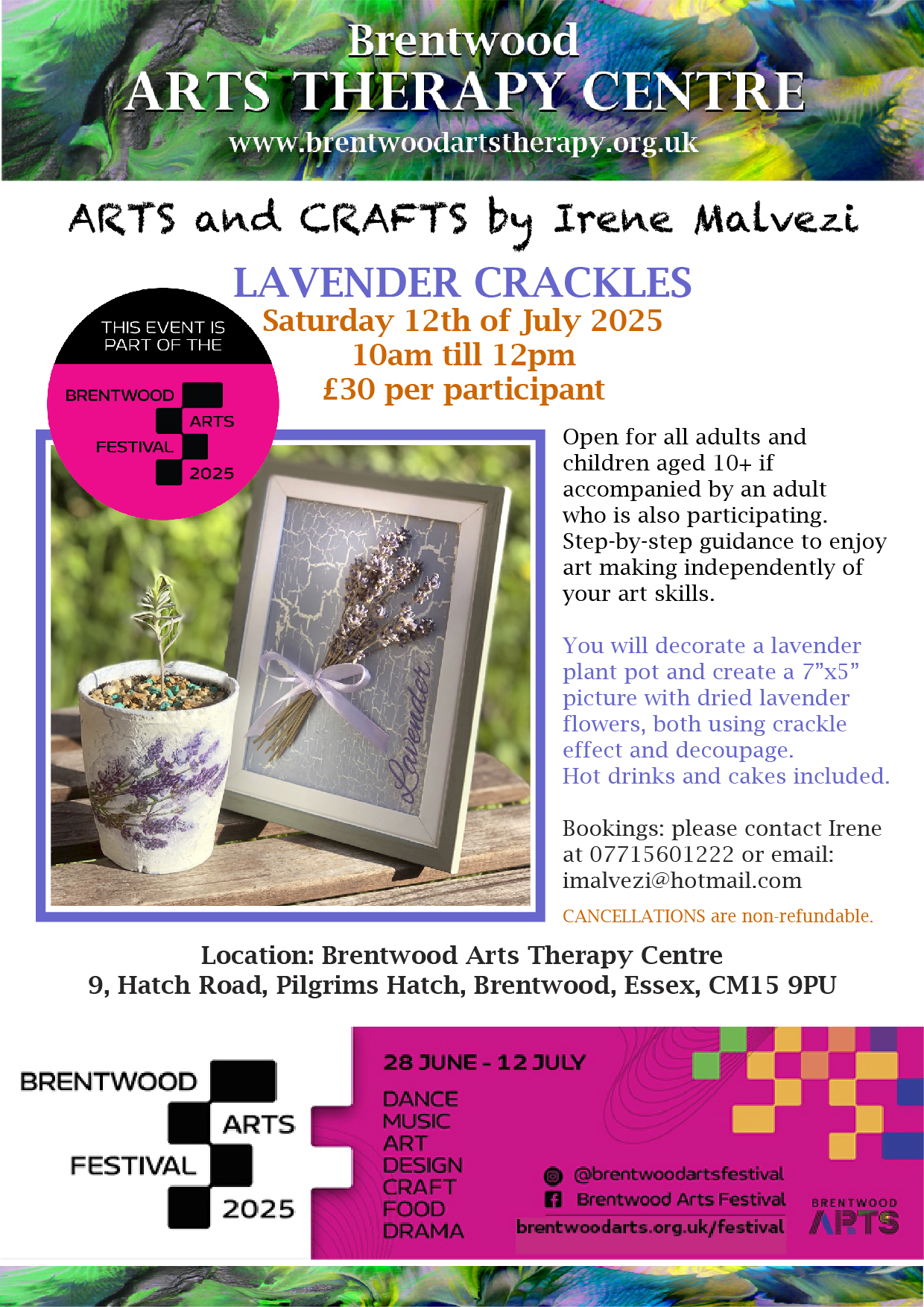 Image promoting Arts and Crafts by Irene Malvezi - Lavender Crackles on Saturday 12 July 2025.