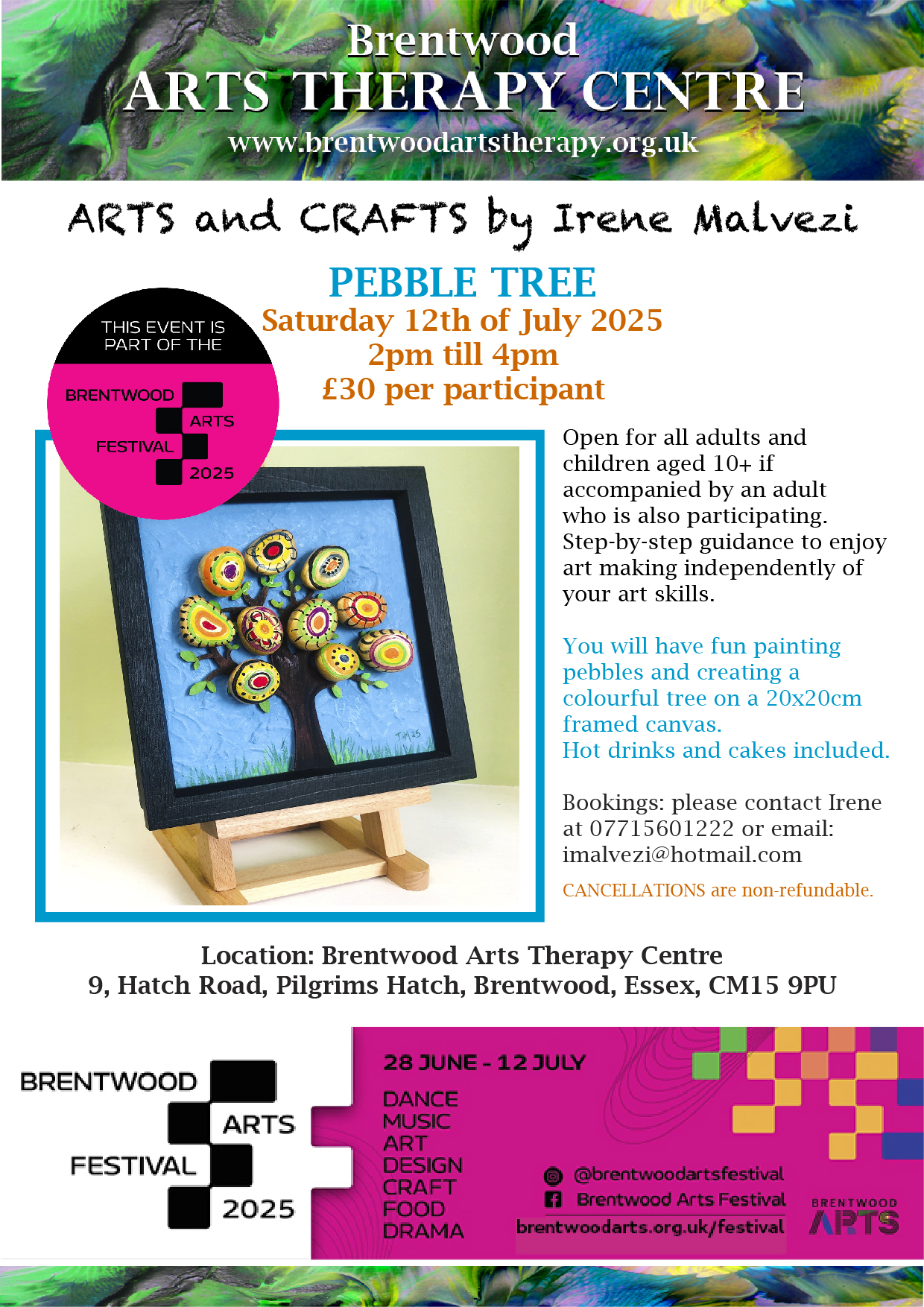 Image promoting Arts and Crafts by Irene Malvezi - Pebble Tree on Saturday 12 July 2025.