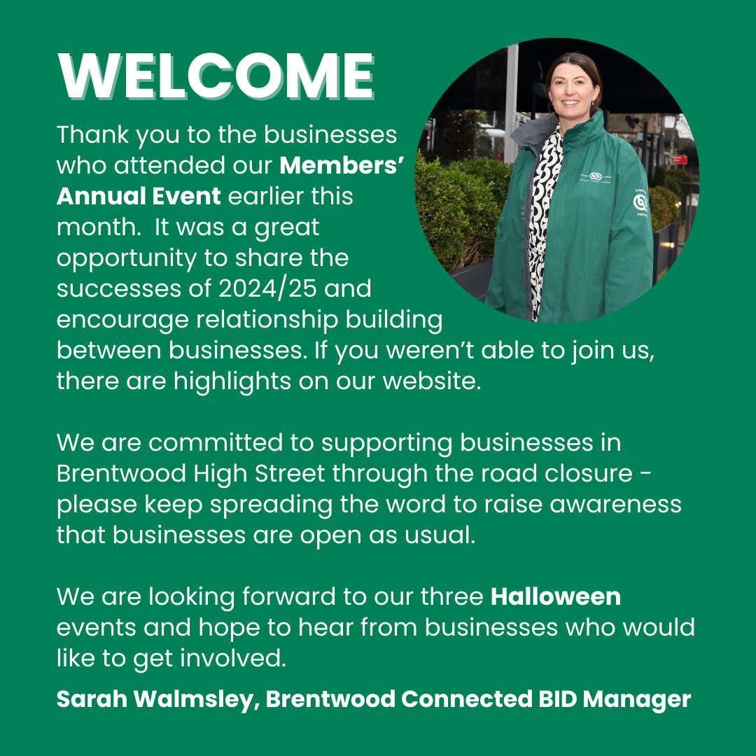 Brentwood Connected newsletter image - a welcome from Sarah Walmsley.
