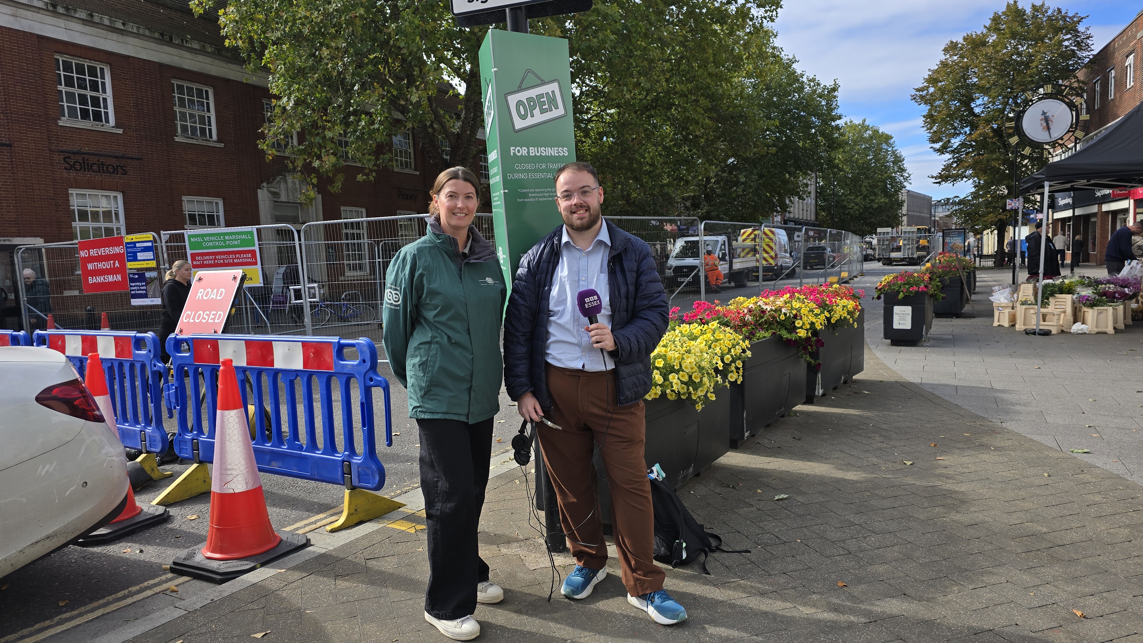 Image showing Sarah Walmsley with BBC Essex reporter Elliot Deady.
