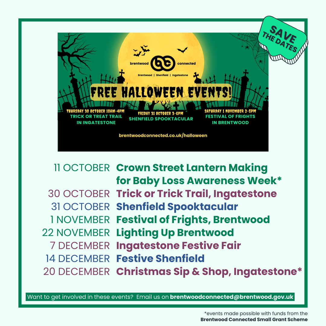 Brentwood Connected newsletter image - a list of key 2025 dates.