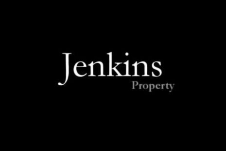Logo for Jenkins Property - white text on a black background.