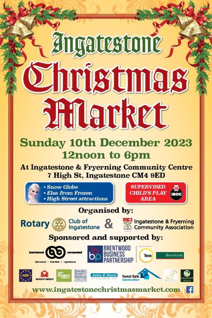 Ingatestone Christmas Market flyer 2023