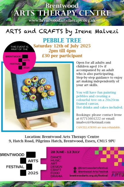 Image promoting Arts and Crafts by Irene Malvezi - Pebble Tree on Saturday 12 July 2025.