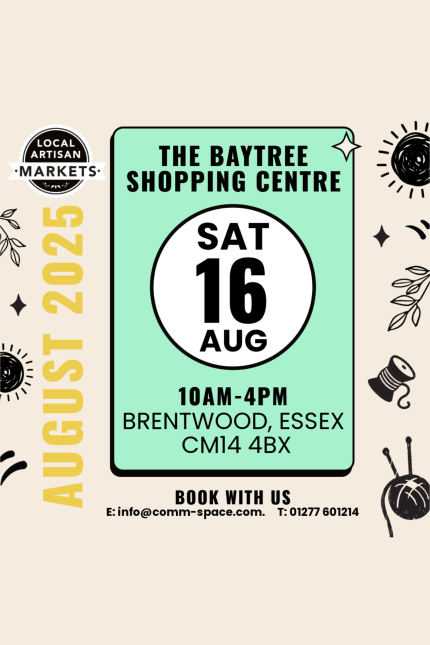 Poster for the Baytree Local Market in August 2025.