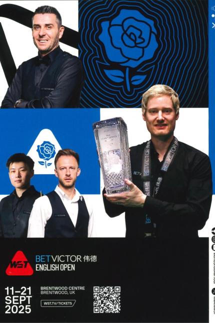 Image promoting the English Snooker event at the Brentwood Centre in September 2025.