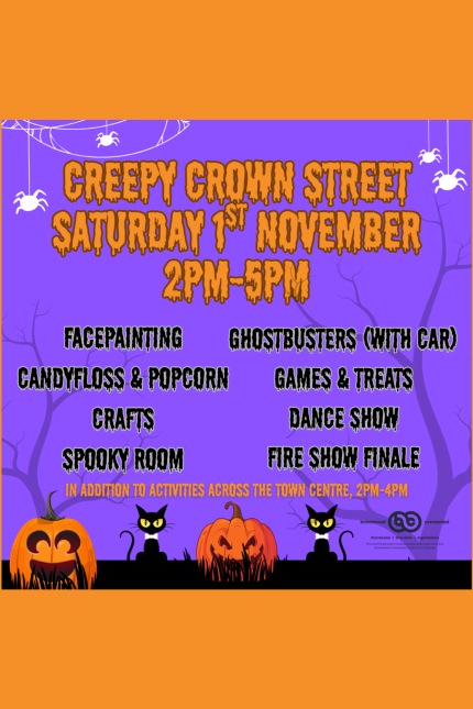 Image promoting Creepy Crown Street on Saturday 1 November 2025.