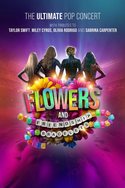 Poster promoting Flowers and Friendship Bracelets show.