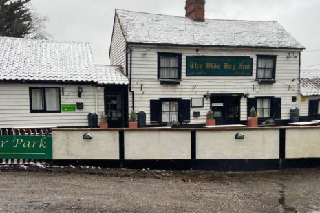 Exterior view of The Olde Dog Inn in Herongate Essex