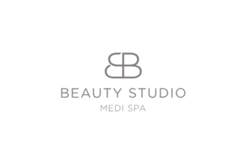 Logo for Beauty Studio Medi Spa - grey on white background.