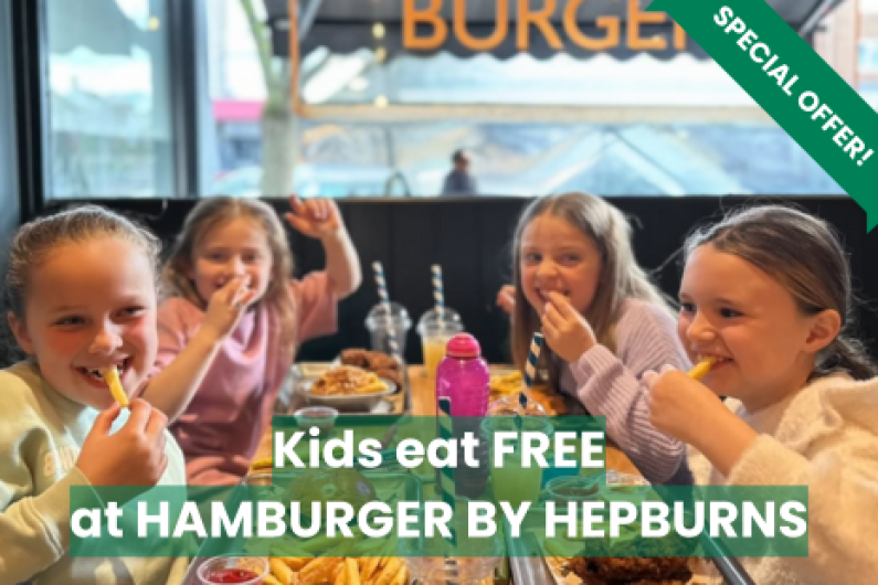 Image promoting a kids eat free offer at Hamburger by Hepburns for Summer 2025