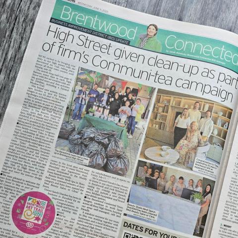 Image showing a copy of the Brentwood Gazette, featuring the Brentwood Connected monthly column.