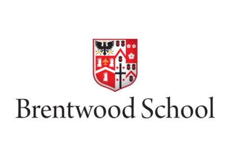 Logo for Brentwood School with a red and black school crest.