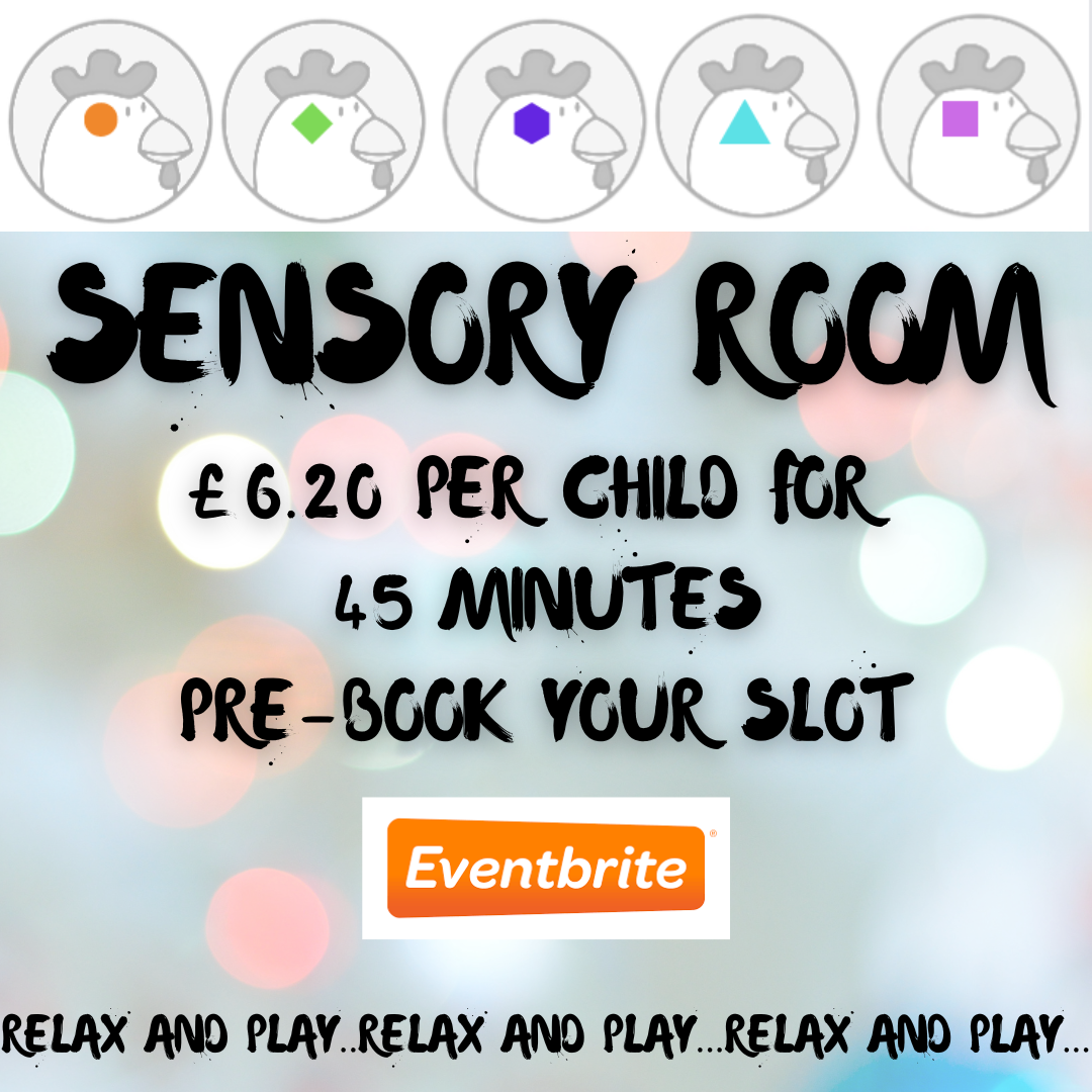 Image promoting the Sensory Room launch at Chicken & Frog Bookshop in July 2025