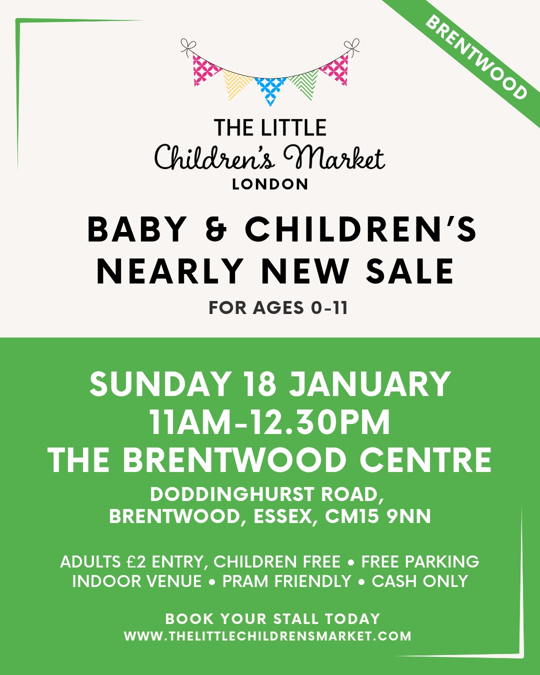Poster for the Little Children's Market Baby & Children's Nearly New Sale January 2025.