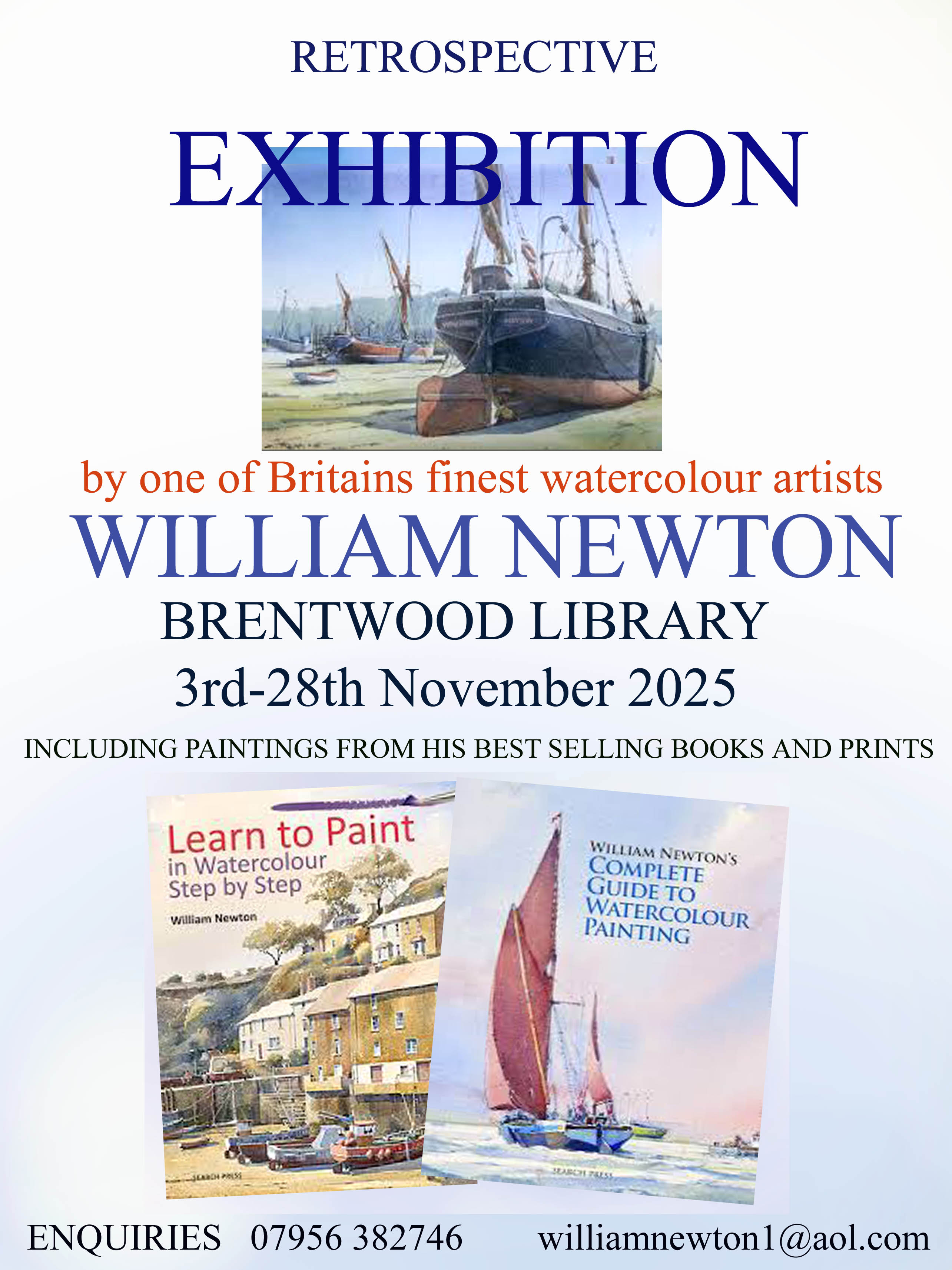 Poster promoting the exhibition from William Newton at Brentwood Library in November 2025.